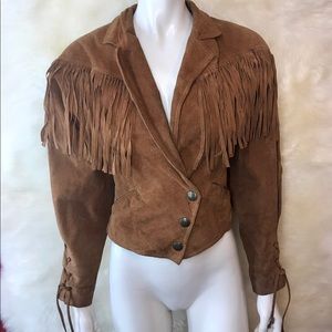 Adventure bound wilson leather 80’s suede jacket